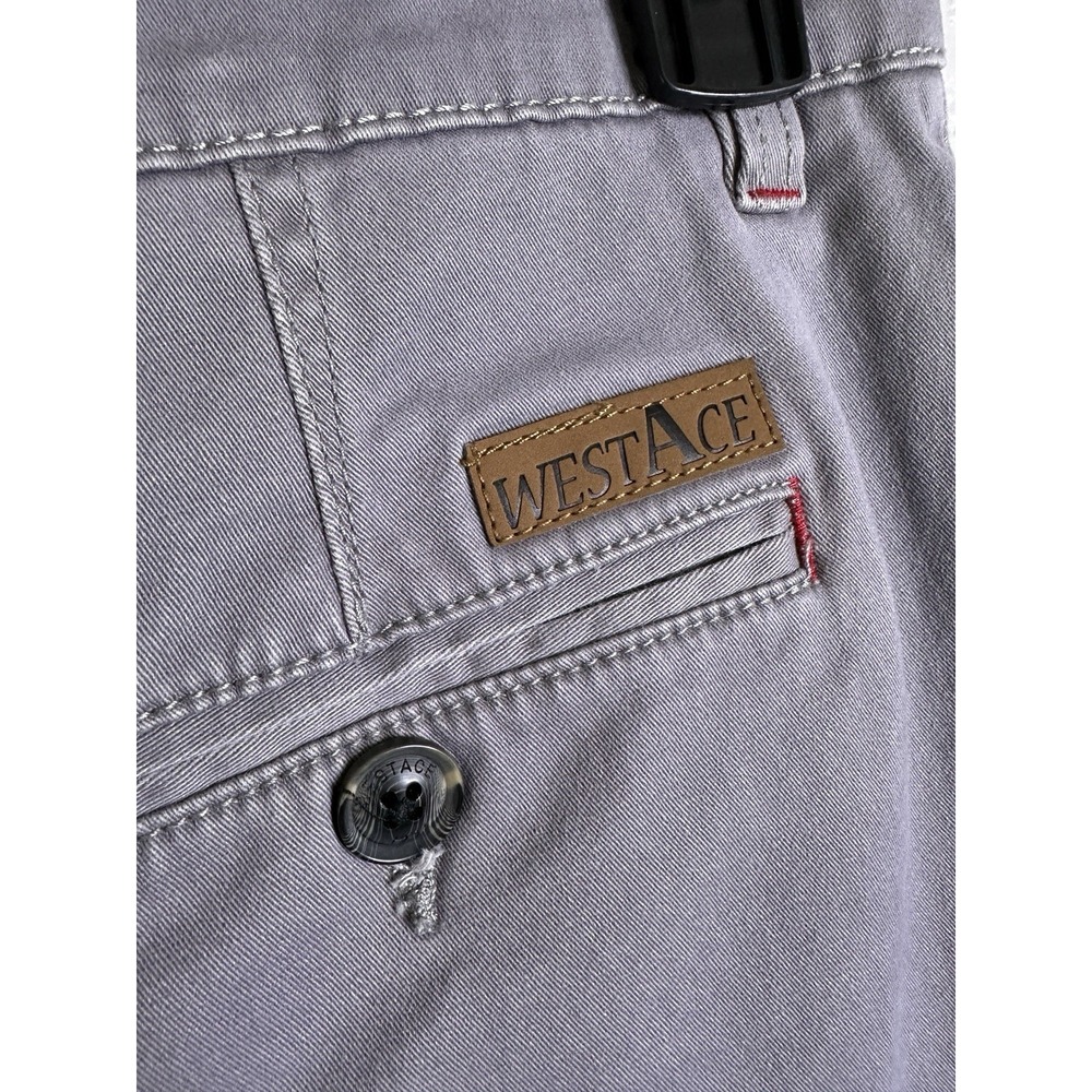 West Ace Mens Stretch Grey Shorts Size 34 Flat Front Inseam 8" - Picture 8 of 8